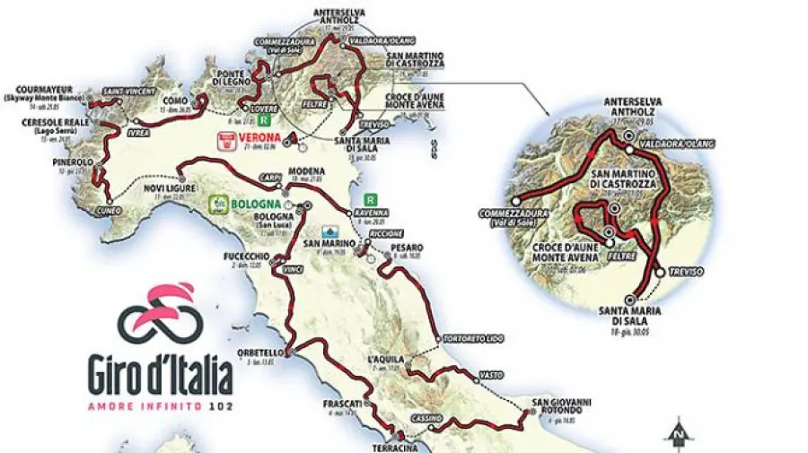 Giro d'Italia 2019: svelato il percorso ufficiale