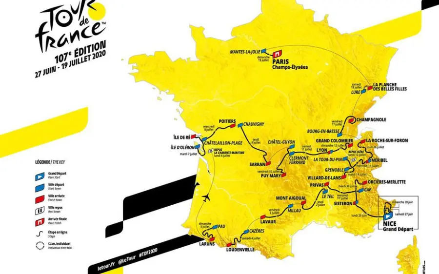 Tour de France 2020: tutte le tappe del Grande Boucle