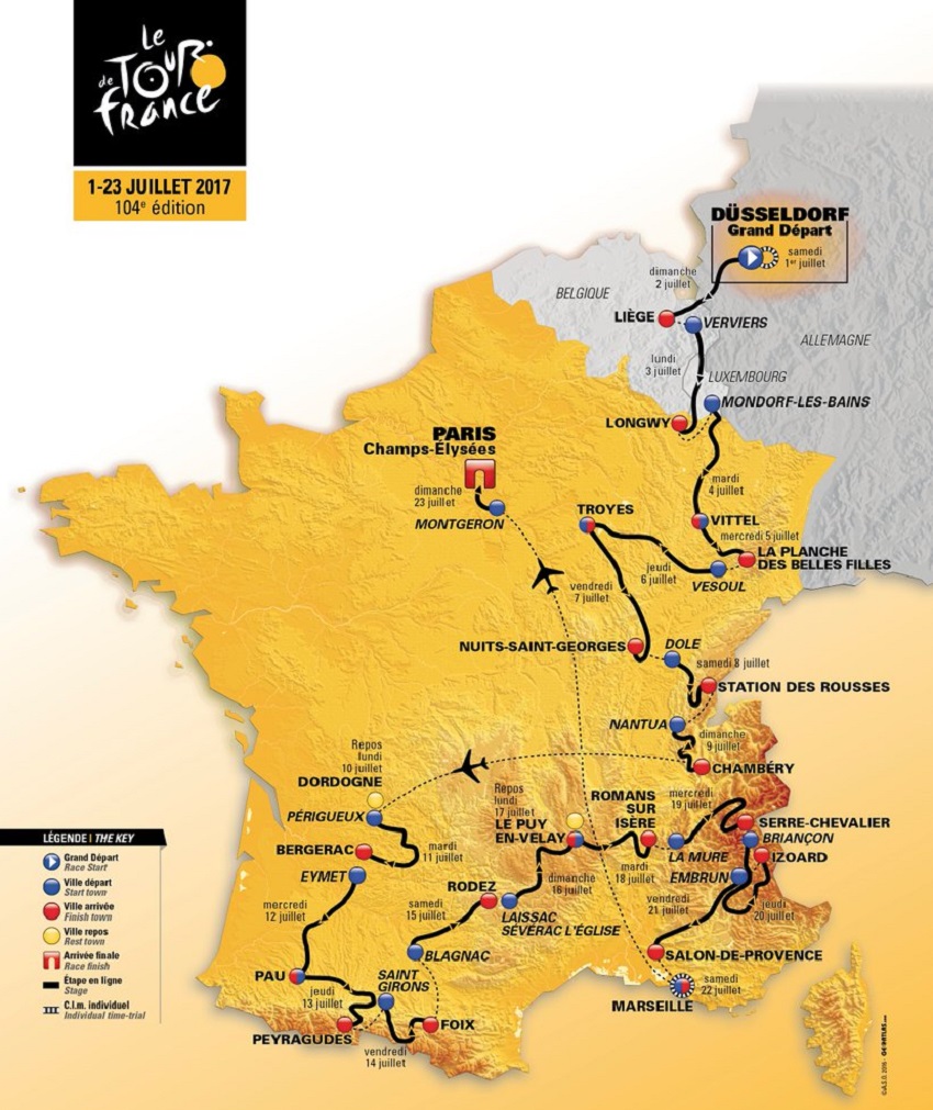 Tour de France 2017, ecco il percorso ufficiale