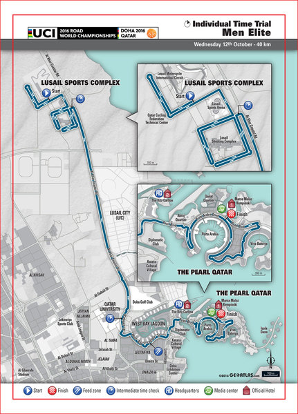 Mondiali di Doha 2016: cronometro maschile, percorso e favoriti