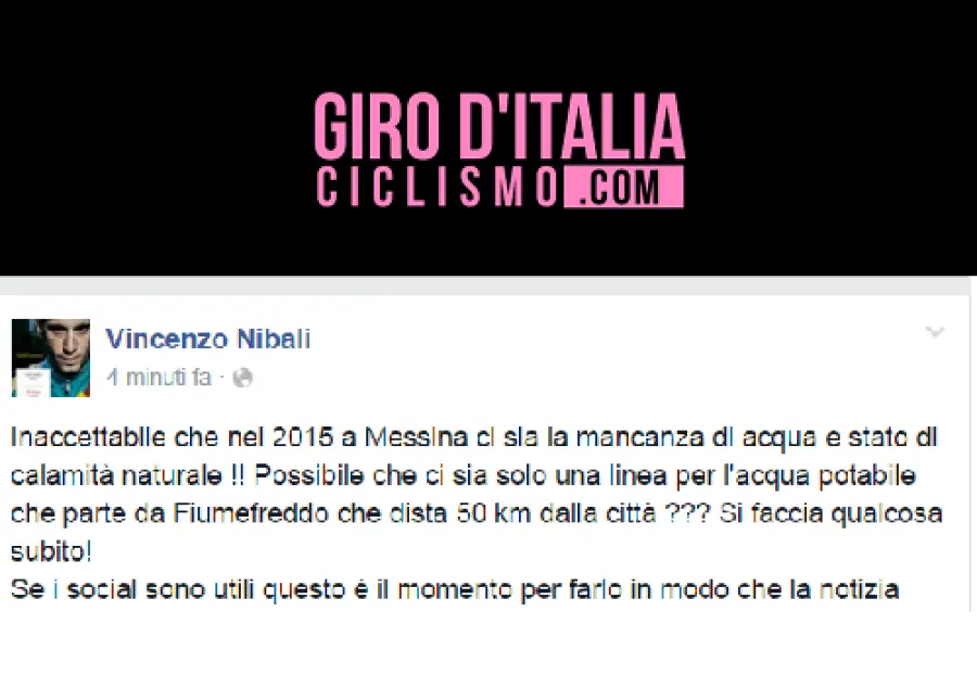 Sosteniamo la richiesta di Nibali
