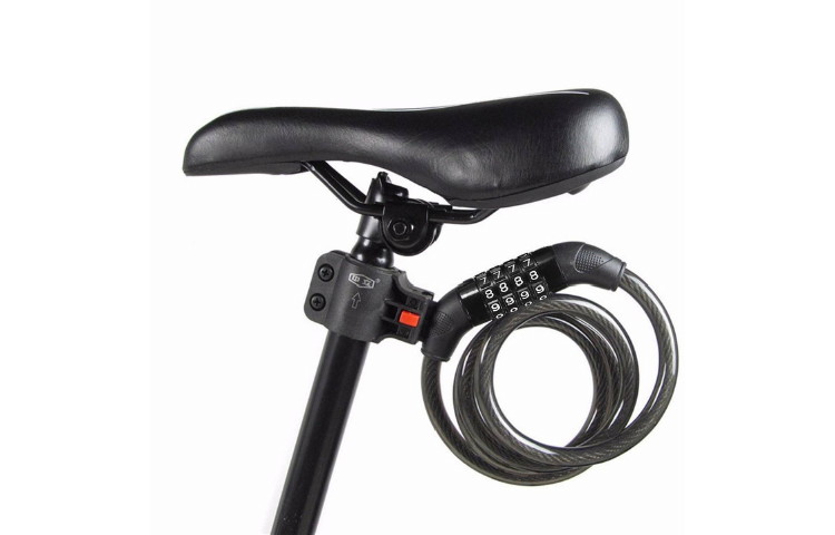 a molla bicicletta 3 cifre azzerabile lucchetto per bagagli QWORK lucchetto antifurto da bicicletta casco Black